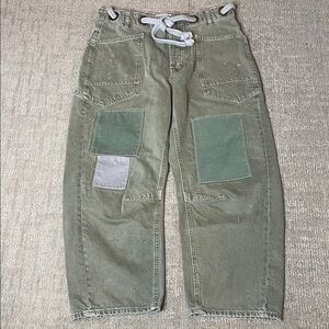 We The Free Olive Cargo Barrel Pants